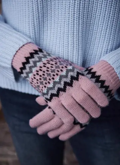 Fair Isle Hope Knit Gloves